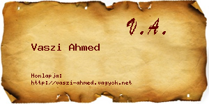 Vaszi Ahmed névjegykártya